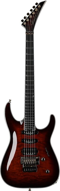 Jackson Pro Plus Soloist SLA3Q Electric Guitar (with Gig Bag), Amber Tiger Eye, Full Straight Front