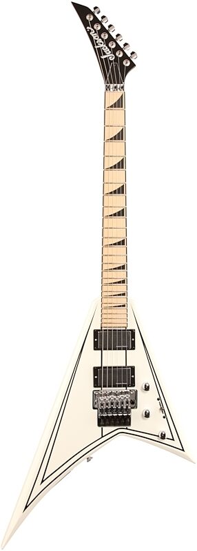 Jackson X Series Rhoads RRX24M Electric Guitar, Maple Fingerboard, Snow White with Black Pinstripes, Full Straight Front