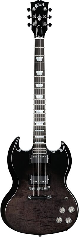 Gibson SG Modern Electric Guitar (with Case), Transparent Black Fade, 18-Pay-Eligible, Full Straight Front