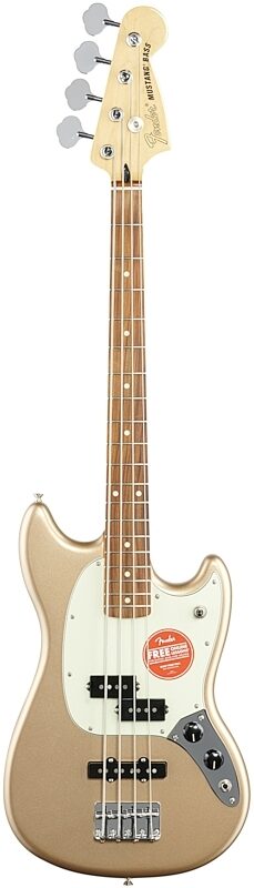 Fender Mustang PJ Pau Ferro Electric Bass, Firemist Gold, Full Straight Front