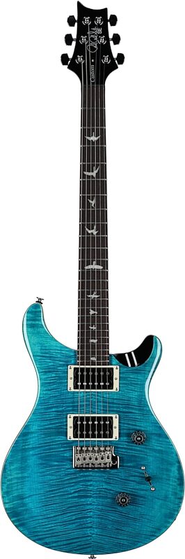 PRS Paul Reed Smith SE Custom 24 Electric Guitar (with Gig Bag), Exclusive Blue Matteo, Full Straight Front