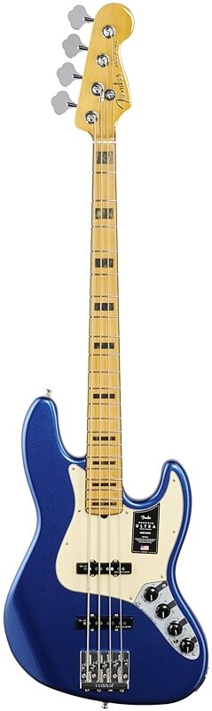 Fender American Ultra Jazz Electric Bass, Maple Fingerboard (with Case), Cobra Blue, Full Straight Front
