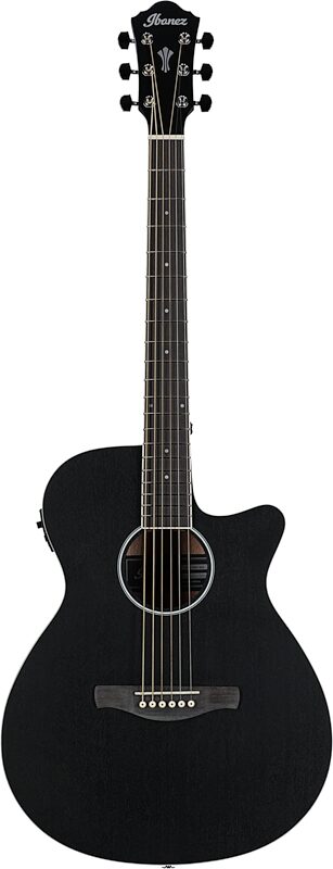 Ibanez AEG7M Acoustic-Electric Guitar, Weathered Black Open Pore, Full Straight Front