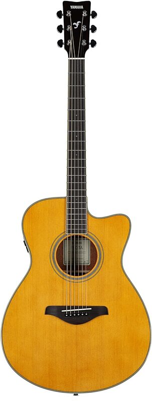 Yamaha FSC-TA Cutaway TransAcoustic Guitar, Vintage Tint, Full Straight Front