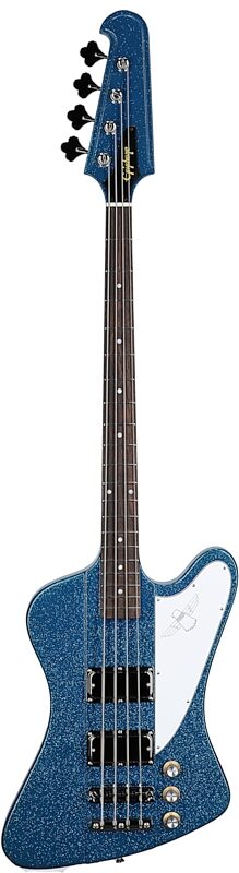 Epiphone Exclusive Thunderbird '64 Electric Bass Guitar (with Gig Bag), Blue Sparkle, Full Straight Front