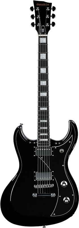 Dunable Gnarwhal DE Electric Guitar (with Gig Bag), Black Gloss, Full Straight Front