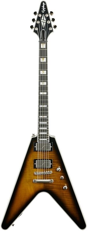 Epiphone Flying V Prophecy Electric Guitar, Yellow Tiger Aged Gloss, Full Straight Front