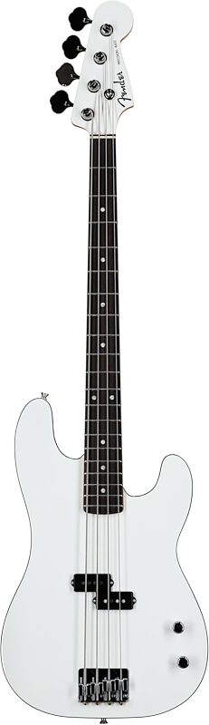 Fender Aerodyne Special Precision Electric Bass, Rosewood Fingerboard (with Gig Bag), Bright White, Full Straight Front