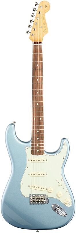 Fender Vintera '60s Stratocaster Electric Guitar, Pau Ferro (with Gig Bag), Ice Blue Metallic, Full Straight Front