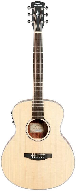 Kepma K3 Series M3-130 Mini Acoustic-Electric Guitar, Natural Matte, Full Straight Front