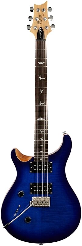 PRS Paul Reed Smith SE Custom 24 Electric Guitar, Left-Handed (with Gig Bag), Faded Blue Burst, Full Straight Front