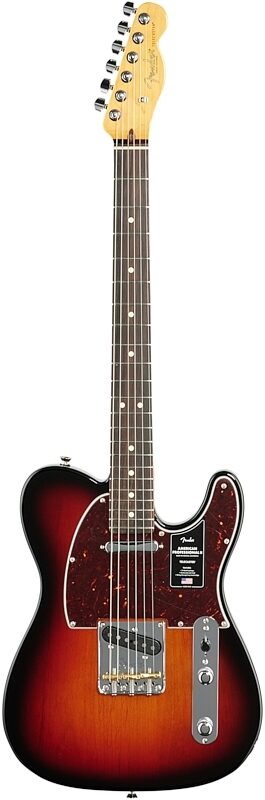 Fender American Pro II Telecaster Electric Guitar, Rosewood Fingerboard (with Case), 3-Color Sunburst, Full Straight Front