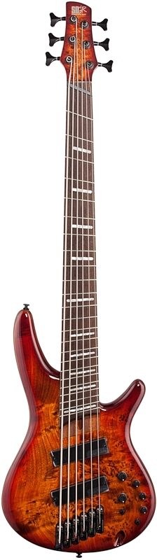 Ibanez SRMS806 Bass Workshop Multi-Scale Electric Bass, 6-String, Brown Topaz, Full Straight Front