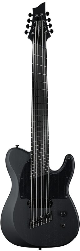 Schecter PT8MS Black Ops Electric Guitar, 8-String, Satin Black Open Pore, Scratch and Dent, Full Straight Front