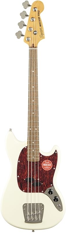 Squier Classic Vibe '60s Mustang Electric Bass, Laurel Fingerboard, Olympic White, Full Straight Front