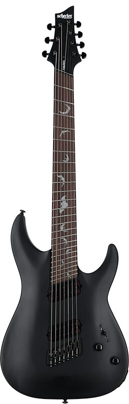 Schecter Damien-7 Multiscale Electric Guitar, 7-String, Satin Black, Full Straight Front