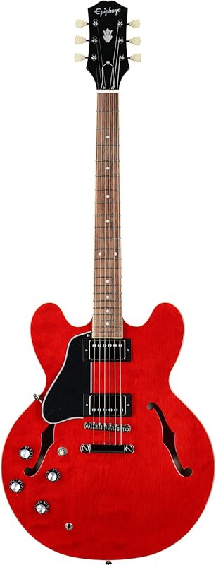 Epiphone ES-335 Electric Guitar, Left-Handed, Cherry, Full Straight Front