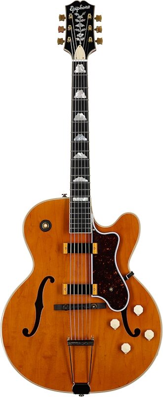 Epiphone 150th Anniversary Zephyr DeLuxe Regent Electric Guitar (with Case), Natural, Full Straight Front