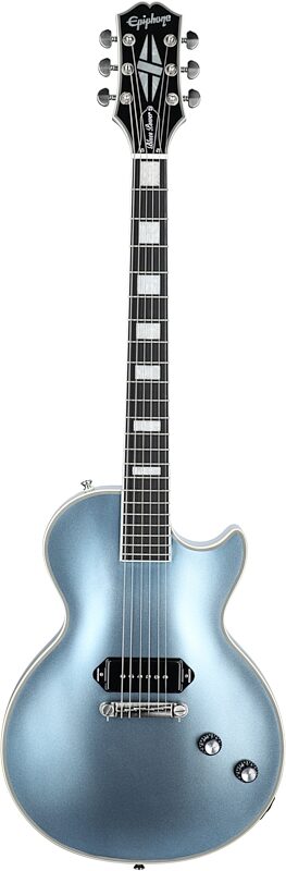 Epiphone Jared James Nichols "Blues Power" Les Paul Custom Electric Guitar (with Case), Aged Pelham Blue, Full Straight Front