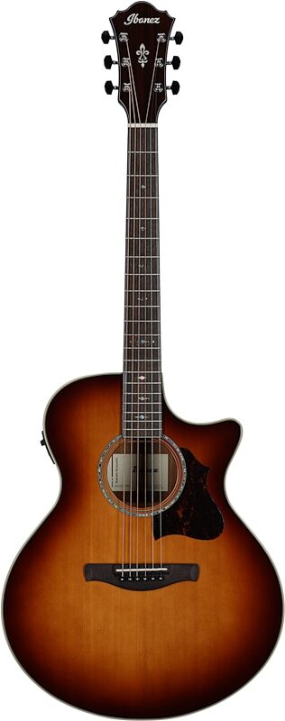 Ibanez AE160 Acoustic-Electric Guitar, Vintage Mahogany Sunburst, Full Straight Front