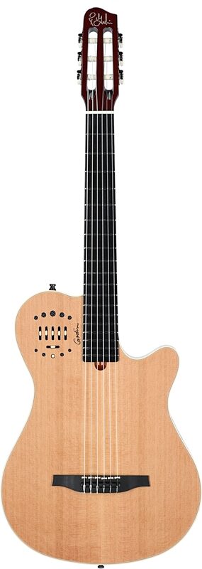 Godin Multiac Grand Concert Deluxe Classical Acoustic-Electric Guitar (with Gig Bag), Natural, Full Straight Front