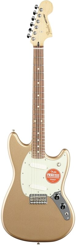 Fender Mustang Electric Guitar, with Pau Ferro Fingerboard, Firemist Gold, Full Straight Front