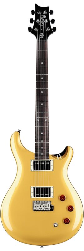 PRS Paul Reed Smith SE DGT Electric Guitar (with Gig Bag), Gold Top, with Moons, Full Straight Front