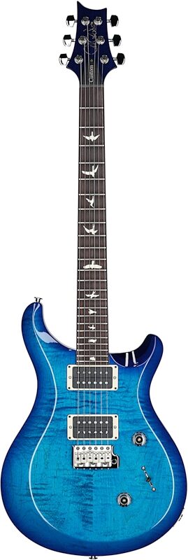 PRS Paul Reed Smith S2 Custom 24 Gloss Pattern Thin Electric Guitar (with Gig Bag), Lake Blue, Full Straight Front