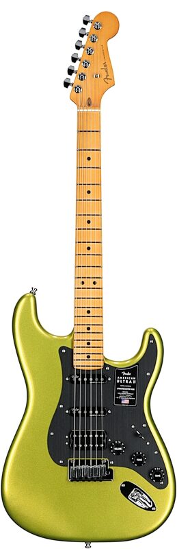 Fender American Ultra II Stratocaster HSS Electric Guitar, Maple Fingerboard (with Case), Solar Flare, Full Straight Front