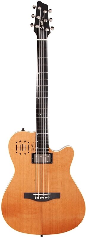 Godin A6 Ultra Acoustic-Electric Guitar (with Gig Bag), Natural, Full Straight Front