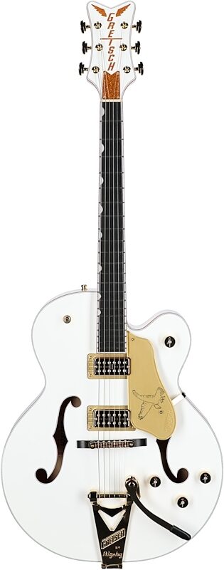 Gretsch G6136TG Players Edition Falcon Electric Guitar (with Case), Falcon White, Full Straight Front