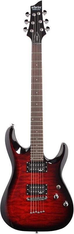 Schecter C-6 Plus Electric Guitar, See Thru Cherry Burst, Full Straight Front