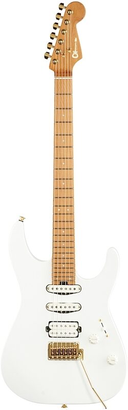 Charvel Pro-Mod Dinky DK24 HSS 2PT CM Electric Guitar, Snow White, Full Straight Front