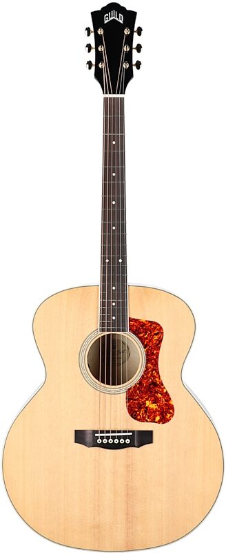 Guild F-250E Deluxe Jumbo Acoustic-Electric Guitar, Blonde, Full Straight Front