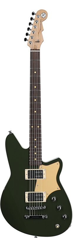 Reverend Descent RA Baritone Electric Guitar Brown, Army Green, Rosewood Fretboard, Full Straight Front