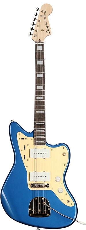 Squier 40th Anniversary Jazzmaster Gold Edition Electric Guitar, with Laurel Fingerboard, Lake Placid Blue, Full Straight Front