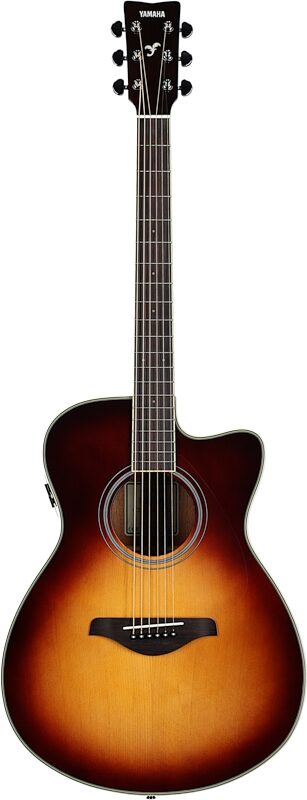 Yamaha FSC-TA Cutaway TransAcoustic Guitar, Brown Sunburst, Full Straight Front