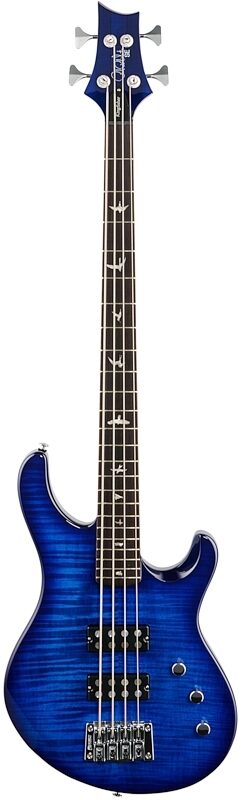 PRS Paul Reed Smith SE Kingfisher Electric Bass (with Gig Bag), Faded Blue Burst, Blemished, Full Straight Front