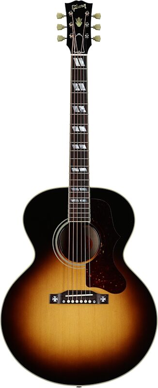 Gibson J-185 Original Acoustic-Electric Guitar (with Case), Vintage Sunburst, Full Straight Front