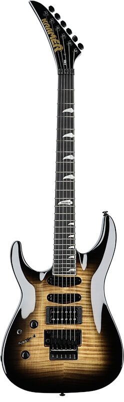 Kramer SM-1 Figured Left-Handed Electric Guitar, Black Denim Perimeter, Full Straight Front