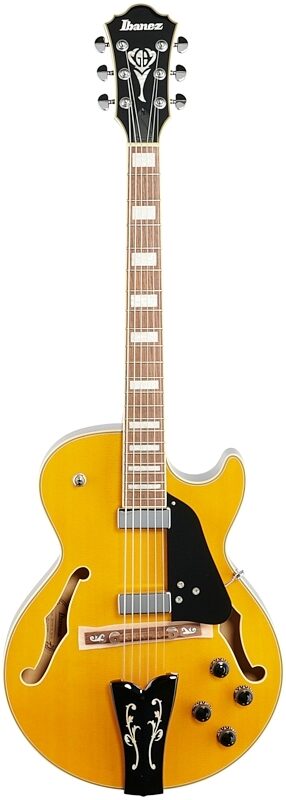Ibanez GB10EM George Benson Electric Guitar, Antique Amber, Full Straight Front