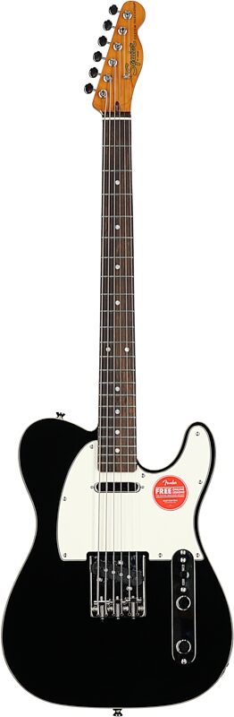 Squier Classic Vibe Baritone Custom Telecaster Electric Guitar, with Laurel Fingerboard, Black, Full Straight Front