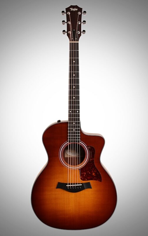 Taylor 114ce Grand Auditorium Cutaway Acoustic-Electric Guitar (with Gig Bag), Satin Sunburst, Full Straight Front