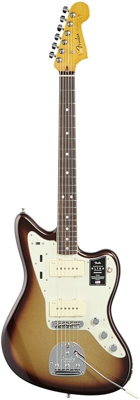 Fender American Ultra Jazzmaster Electric Guitar, Rosewood Fingerboard (with Case), Mocha Burst, Full Straight Front