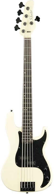 Schecter P-5 Bass Guitar, 5-String, Ivory, Full Straight Front
