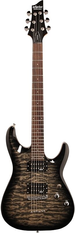 Schecter C-6 Plus Electric Guitar, Charcoal Burst, Full Straight Front