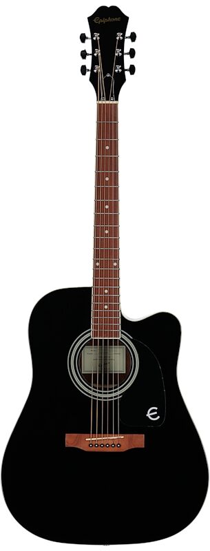 Epiphone FT-100 CE Songmaker Deluxe Acoustic-Electric Guitar, Ebony, Full Straight Front