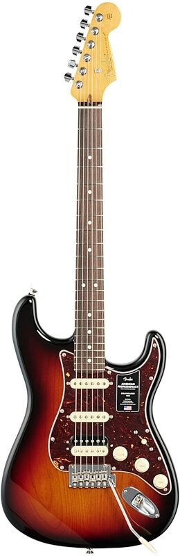 Fender American Pro II HSS Stratocaster Electric Guitar, Rosewood Fingerboard (with Case), 3-Color Sunburst, Full Straight Front