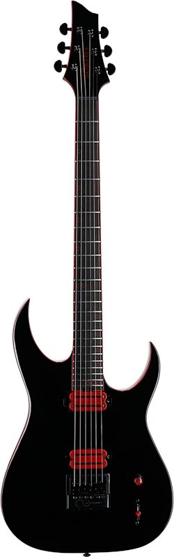 Schecter Sunset-6 ET EX Red Dawn Baritone Electric Guitar, Gloss Black, Full Straight Front