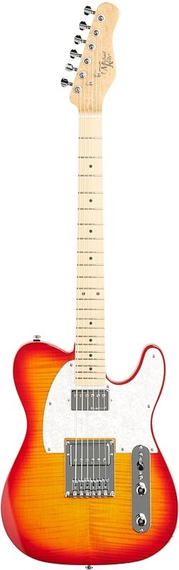 Michael Kelly '53 DB Flame Maple Electric Guitar, Maple Fingerboard, Cherry Sunburst, Full Straight Front